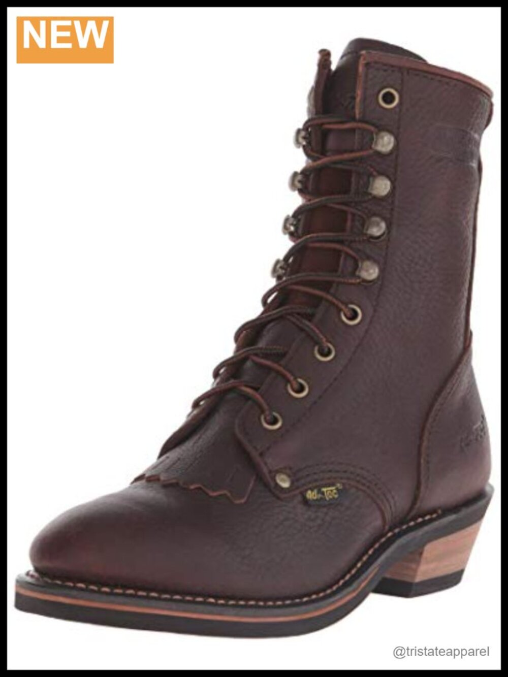 Women's Full Grain Leather Packer Boots Lace Up Round Toe Work Boots